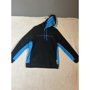 Nike Livestrong Fleece Hoodie Black Therma Fit Long Sleeve Pullover Mens Large